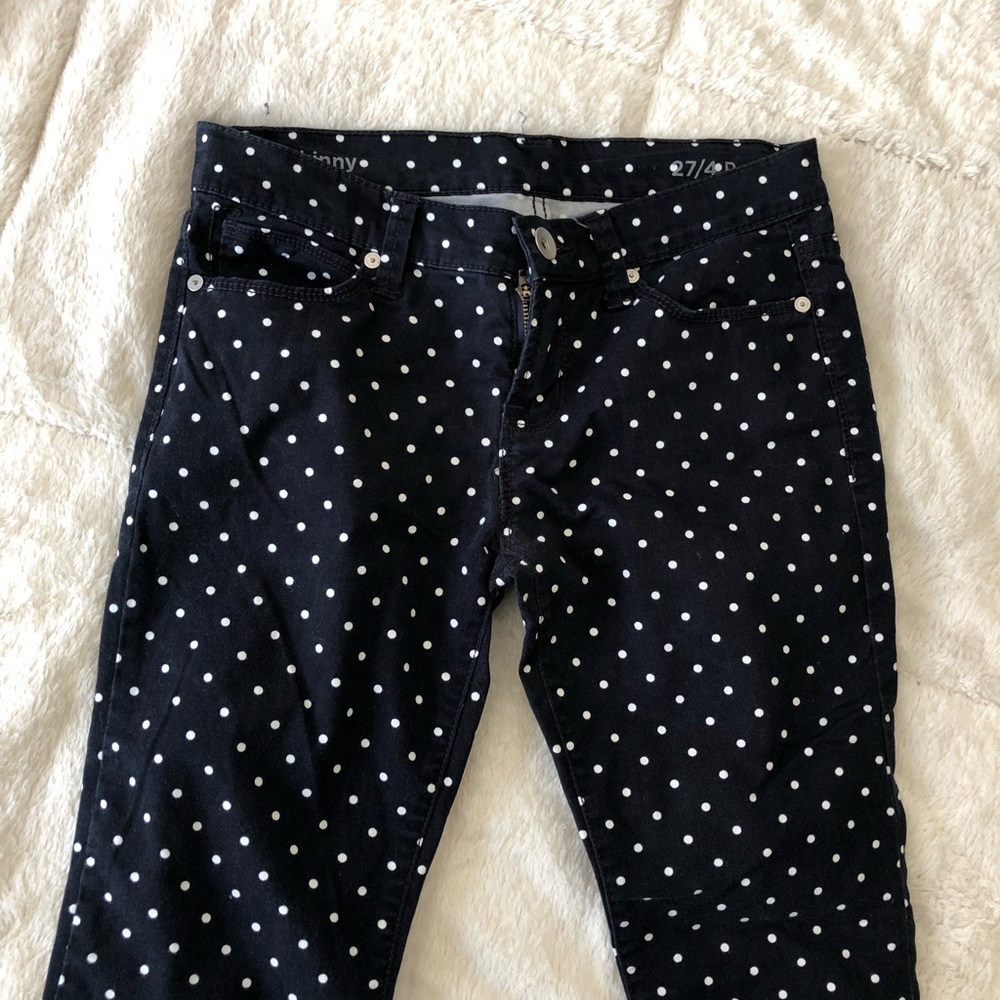Polka dot skinny jeans